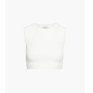 Aritzia Babaton SCULPT KNIT MUSCLE CROPPED TANK in WHITE